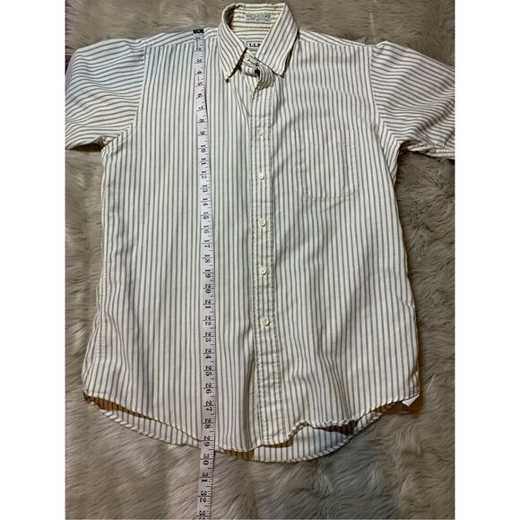 L.L. Bean Mens Shirt Striped Button Up Pocket Short Sleeve Size 15.5 - Picture 4 of 7